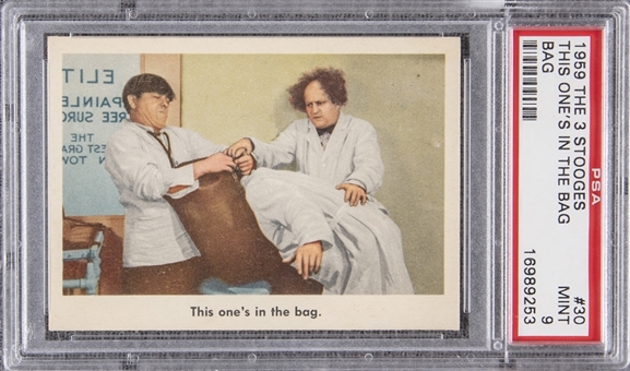 1959 Fleer "Three Stooges" #30 "This Ones In The Bag." – PSA MINT 9